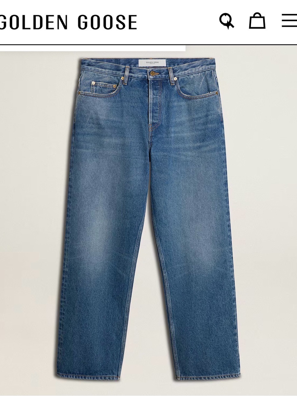 Golden Goose Men's Medium Wash Loose Jeans